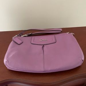 Coach purple leather wristlet